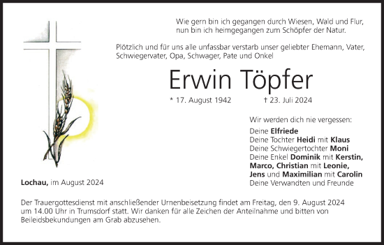 Anzeige von Erwin Töpfer von MGO