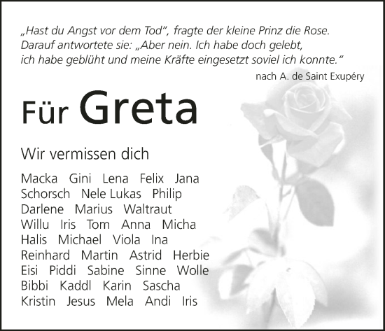 Anzeige von Greta Schidan von MGO
