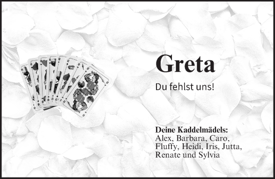 Anzeige von Greta Schidan von MGO