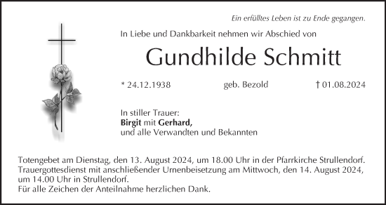 Anzeige von Gundhilde Schmitt von MGO