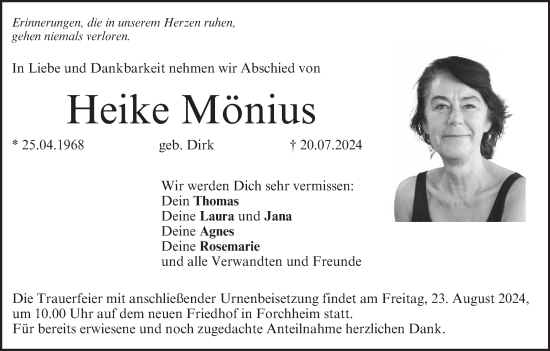 Anzeige von Heike Mönius von MGO