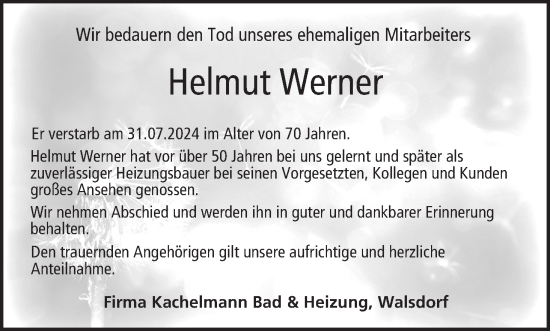 Anzeige von Helmut Werner von MGO