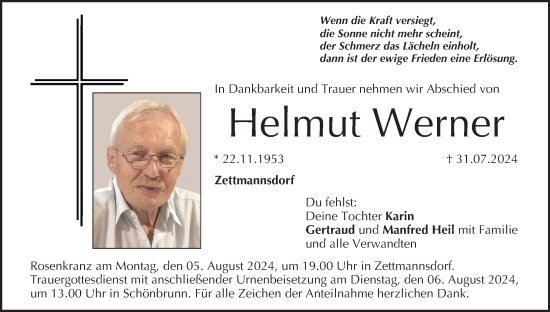 Anzeige von Helmut Werner von MGO