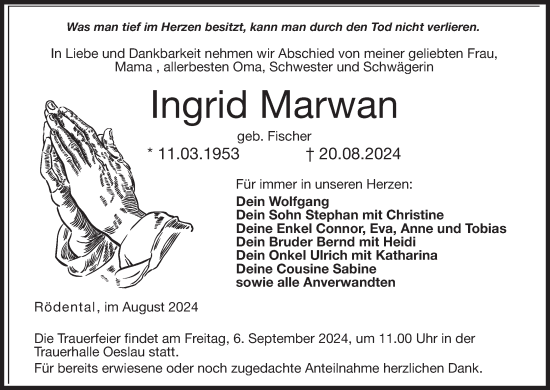 Anzeige von Ingrid Marwan von MGO
