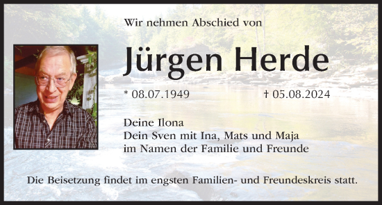 Anzeige von Jürgen Herde von MGO