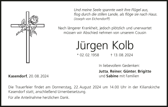 Anzeige von Jürgen Kolb von MGO