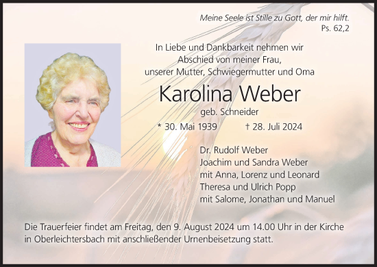 Anzeige von Karolina Weber von MGO