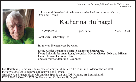 Anzeige von Katharina Hufnagel von MGO