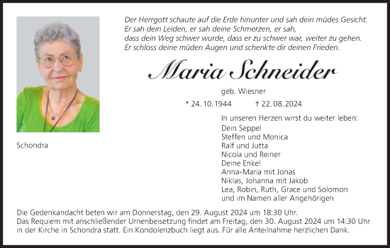 Anzeige von Maria Schneider von MGO