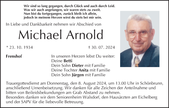 Anzeige von Michael Arnold von MGO