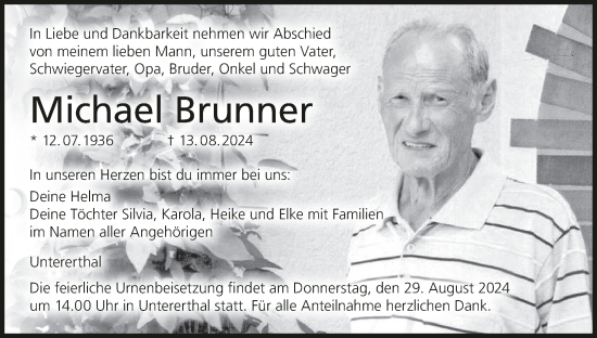 Anzeige von Michael Brunner von MGO