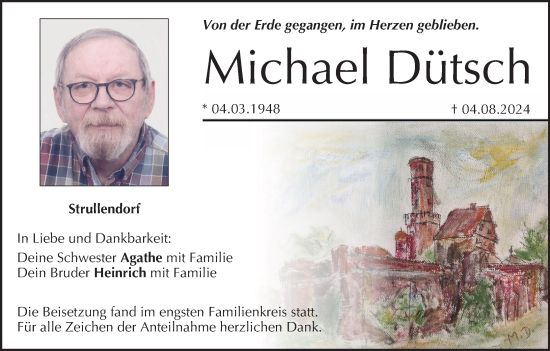 Anzeige von Michael Dütsch von MGO