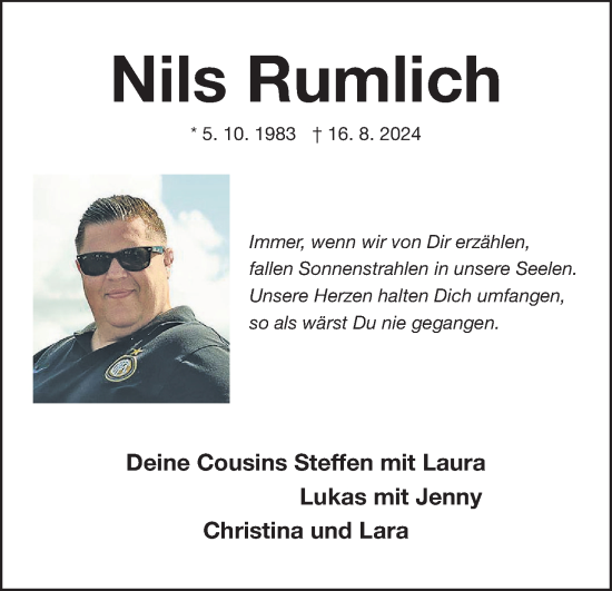 Anzeige von Nils Rumlich von MGO