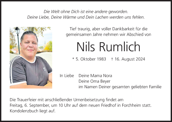 Anzeige von Nils Rumlich von MGO