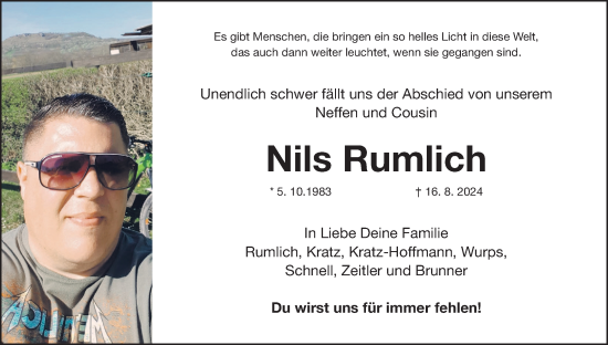 Anzeige von Nils Rumlich von MGO