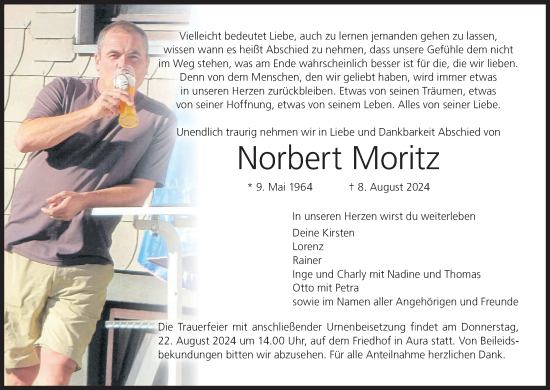 Anzeige von Norbert Moritz von MGO