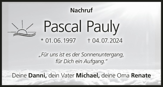Anzeige von Pascal Pauly von MGO