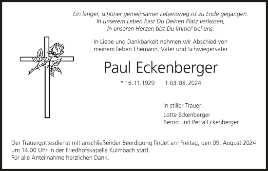 Anzeige von Paul Eckenberger von MGO