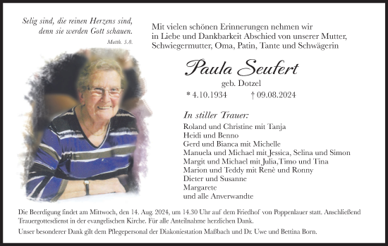 Anzeige von Paula Seufert von MGO