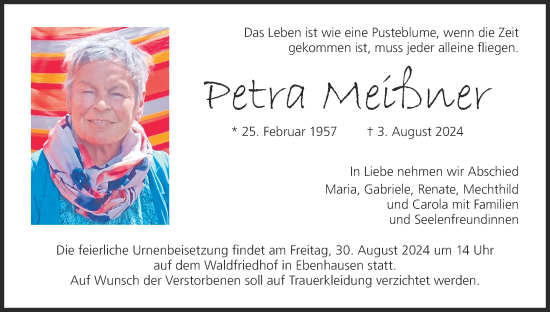 Anzeige von Petra Meißner von MGO