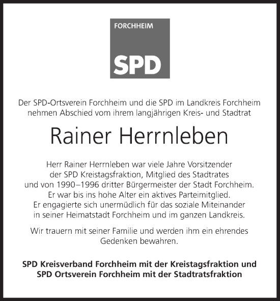 Anzeige von Rainer Herrnleben von MGO