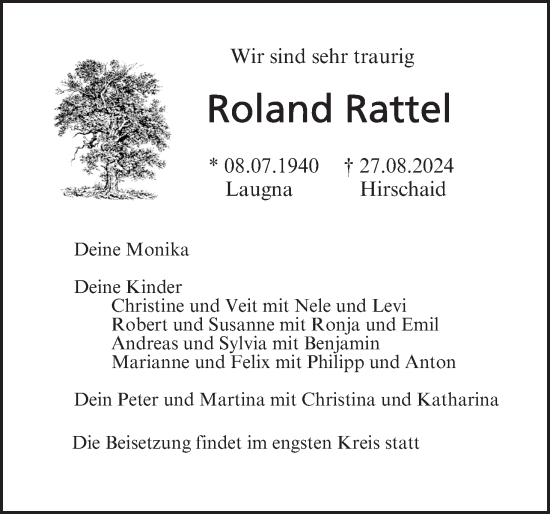 Anzeige von Roland Rattel von MGO