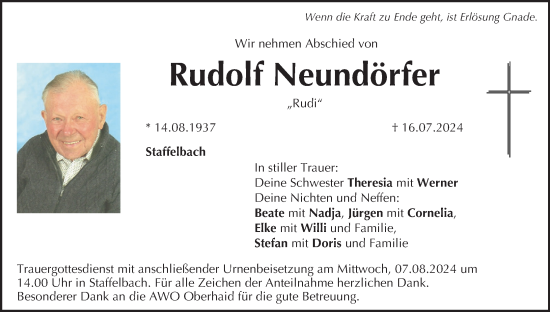 Anzeige von Rudolf Neundörfer von MGO