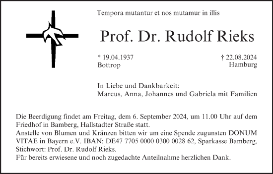 Anzeige von Rudolf Rieks von MGO