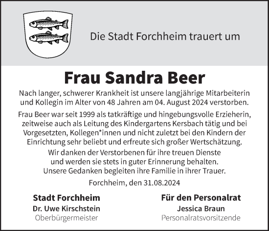 Anzeige von Sandra Beer von MGO
