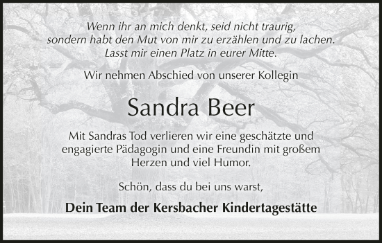 Anzeige von Sandra Beer von MGO