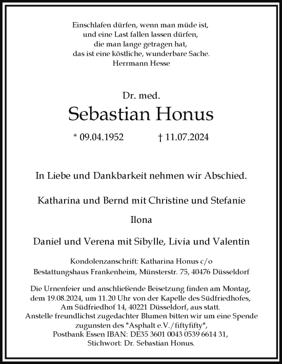 Anzeige von Sebastian Honus von MGO