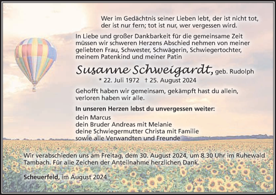 Anzeige von Susanne Schweigardt von MGO