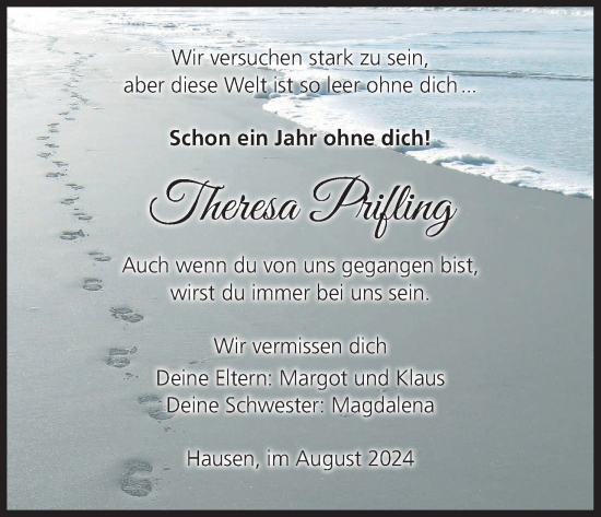 Anzeige von Theresa Prifling von MGO