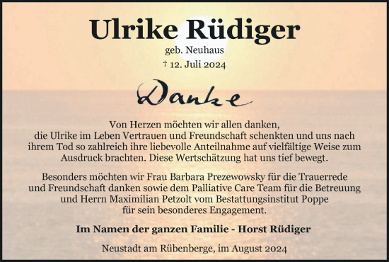 Anzeige von Ulrike Rüdiger von MGO