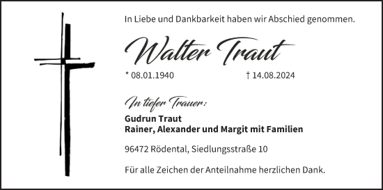 Anzeige von Walter Traut von MGO