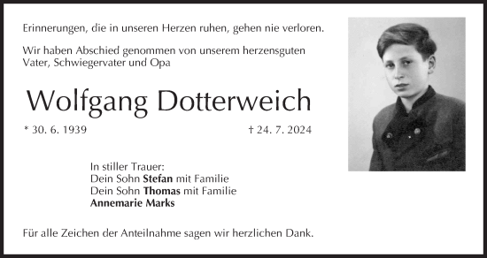 Anzeige von Wolfgang Dotterweich von MGO