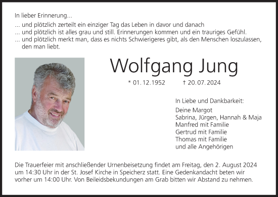 Anzeige von Wolfgang Jung von MGO