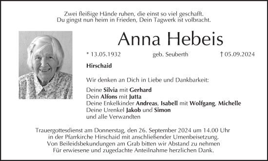 Anzeige von Anna Hebeis von MGO