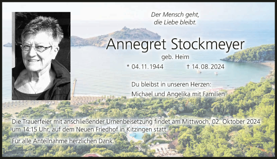 Anzeige von Annegret Stockmeyer von MGO
