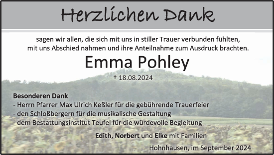 Anzeige von Emma Pohley von MGO