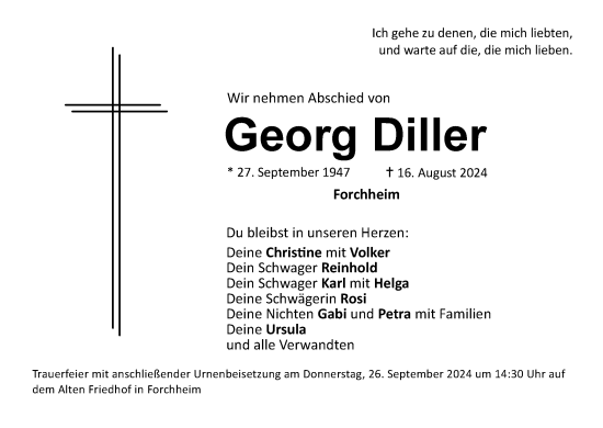 Anzeige von Georg Diller von MGO