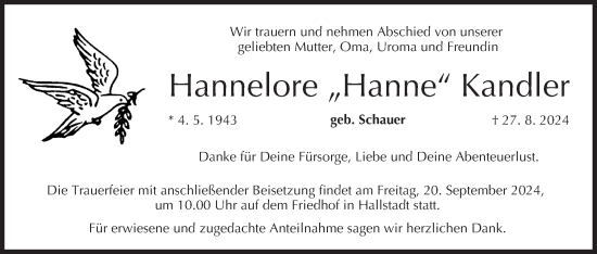 Anzeige von Hannelore Kandler von MGO