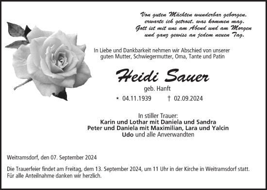 Anzeige von Heidi Sauer von MGO
