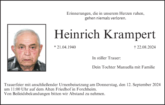 Anzeige von Heinrich Krampert von MGO