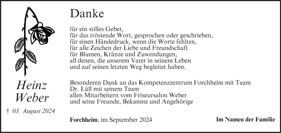 Anzeige von Heinz Weber von MGO