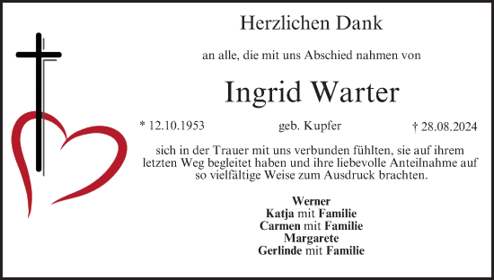 Anzeige von Ingrid Warter von MGO