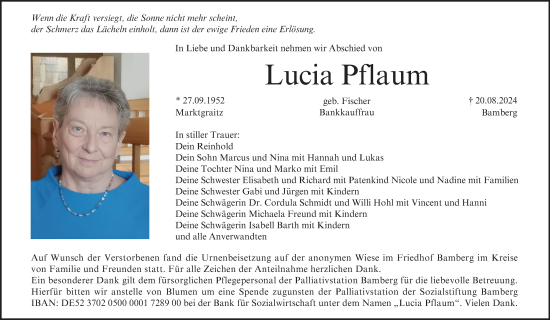 Anzeige von Lucia Pflaum von MGO