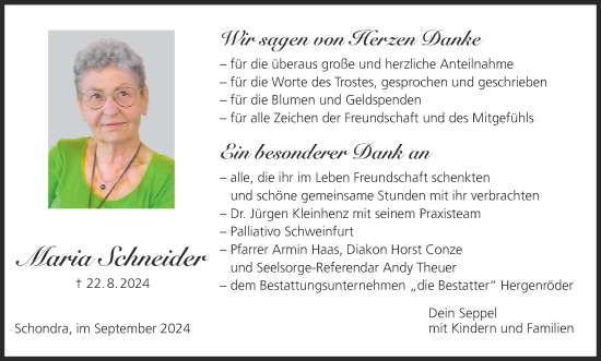 Anzeige von Maria Schneider von MGO