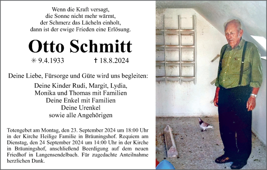 Anzeige von Otto Schmitt von MGO