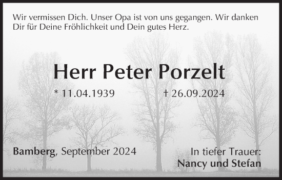 Anzeige von Peter Porzelt von MGO